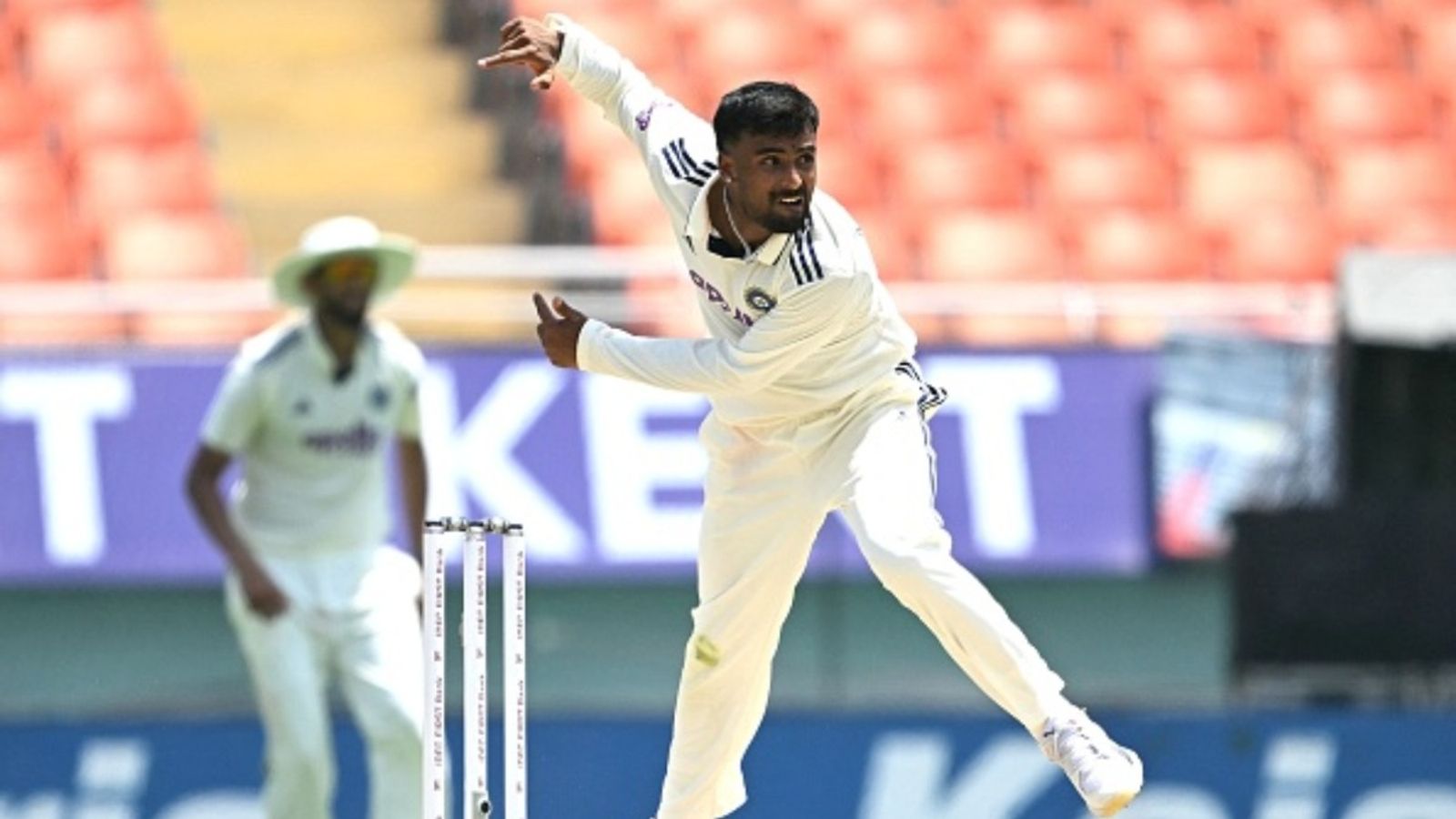 IND vs AFG: Dream Test debut for Manav Suthar as India thrash Afghanistan by an innings and 300 runs Manav Suthar in this frame. (Getty)