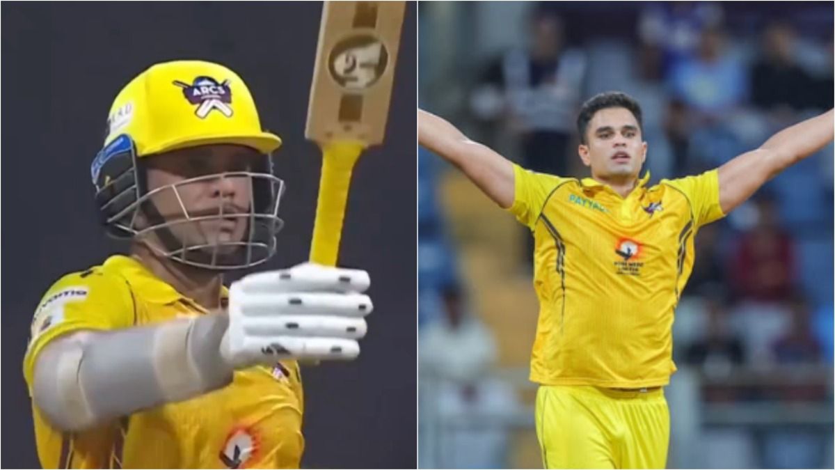 Arjun Tendulkar sends message to LSG with 3/11 & 66-run knock featuring 5 sixes, Shivam Dube applauds: watch video Arjun Tendulkar celebrates his half-century and wicket for ARCS Andheri against Bandra Blasters in Mumbai T20 League 2026 match on June 8.