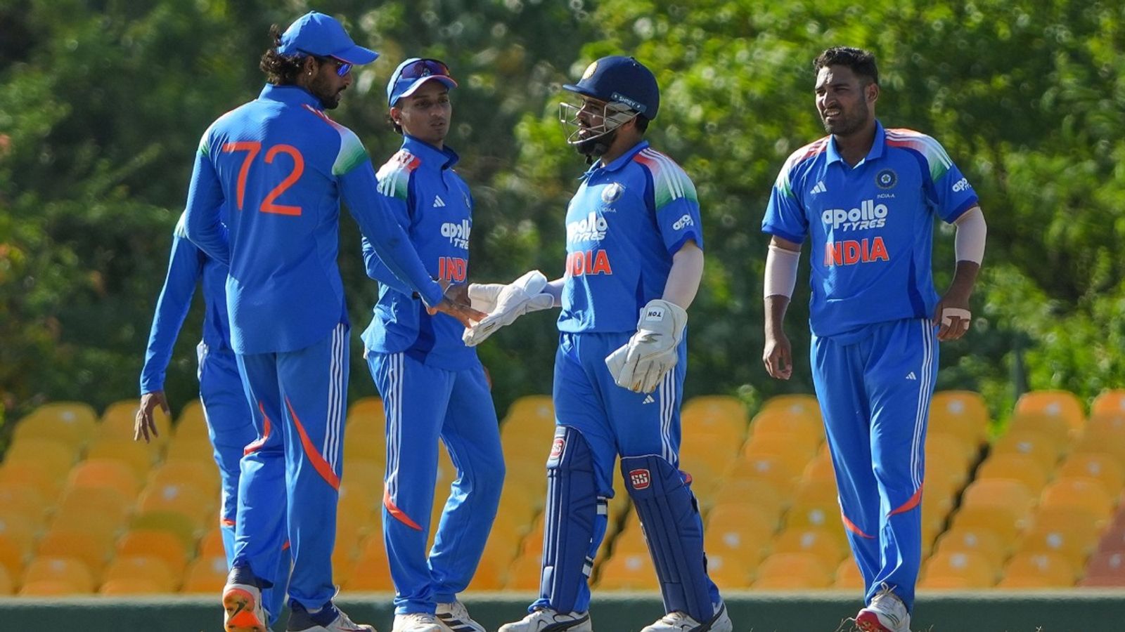 IND A vs SL A: Ruturaj Gaikwad's century, Arshad Khan's heroics help India A beat Sri Lanka A India A players in this frame. (X/BCCI)