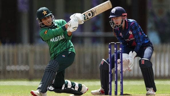 Ayesha Zafar of Pakistan bats during the ICC Women's T20 World Cup England & Wales 2026 warm up match between Scotland and Pakistan at The County Ground on June 09, 2026 in Derby, England. Ayesha Zafar of Pakistan bats during the ICC Women's T20 World Cup England & Wales 2026 warm up match between Scotland and Pakistan at The County Ground on June 09, 2026 in Derby, England.