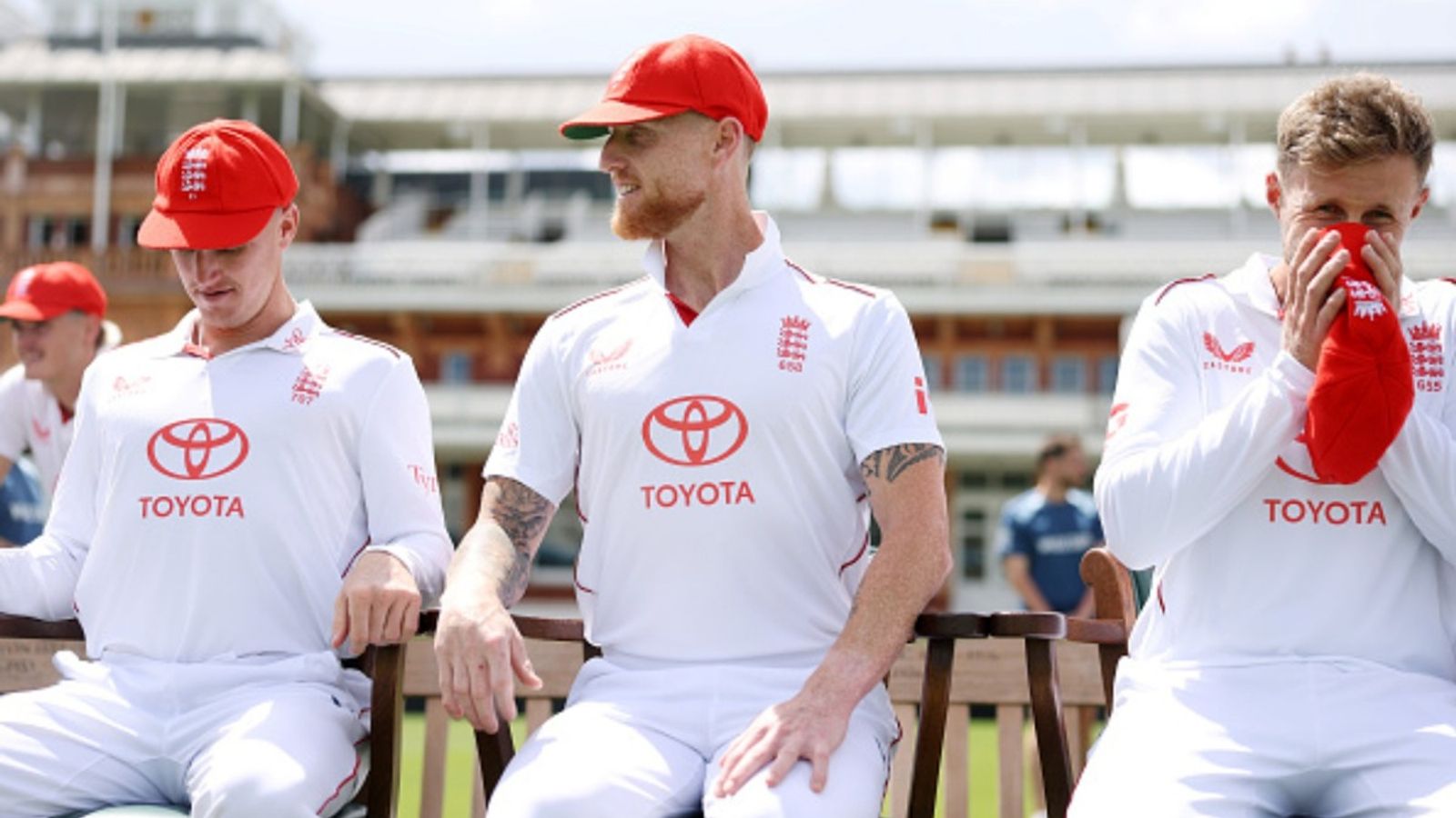 Why vice-captain Harry Brook didn't get interim Test captaincy in Ben Stokes' absence? England's Director of Cricket explains Harry Brook, Ben Stokes and Joe Root during a England Nets Session at Lord's Cricket Ground on June 02, 2026 in London, England.