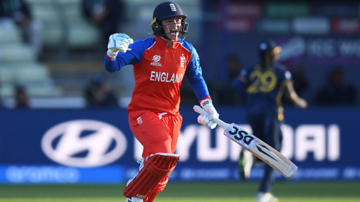 Danni Wyatt-Hodge's unbeaten century powers England to crushing win over Sri Lanka in Women's T20 World Cup opener Danni Wyatt-Hodge in this frame. (Getty)