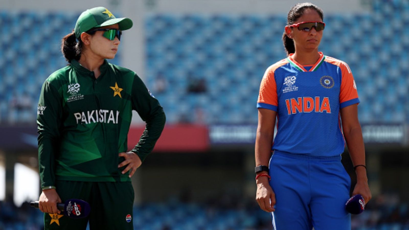 India vs Pakistan Weather Report: Will rain interrupt Women's T20 World Cup clash at Edgbaston? Fatima Sana and Harmanpreet Kaur in this frame. (Getty)