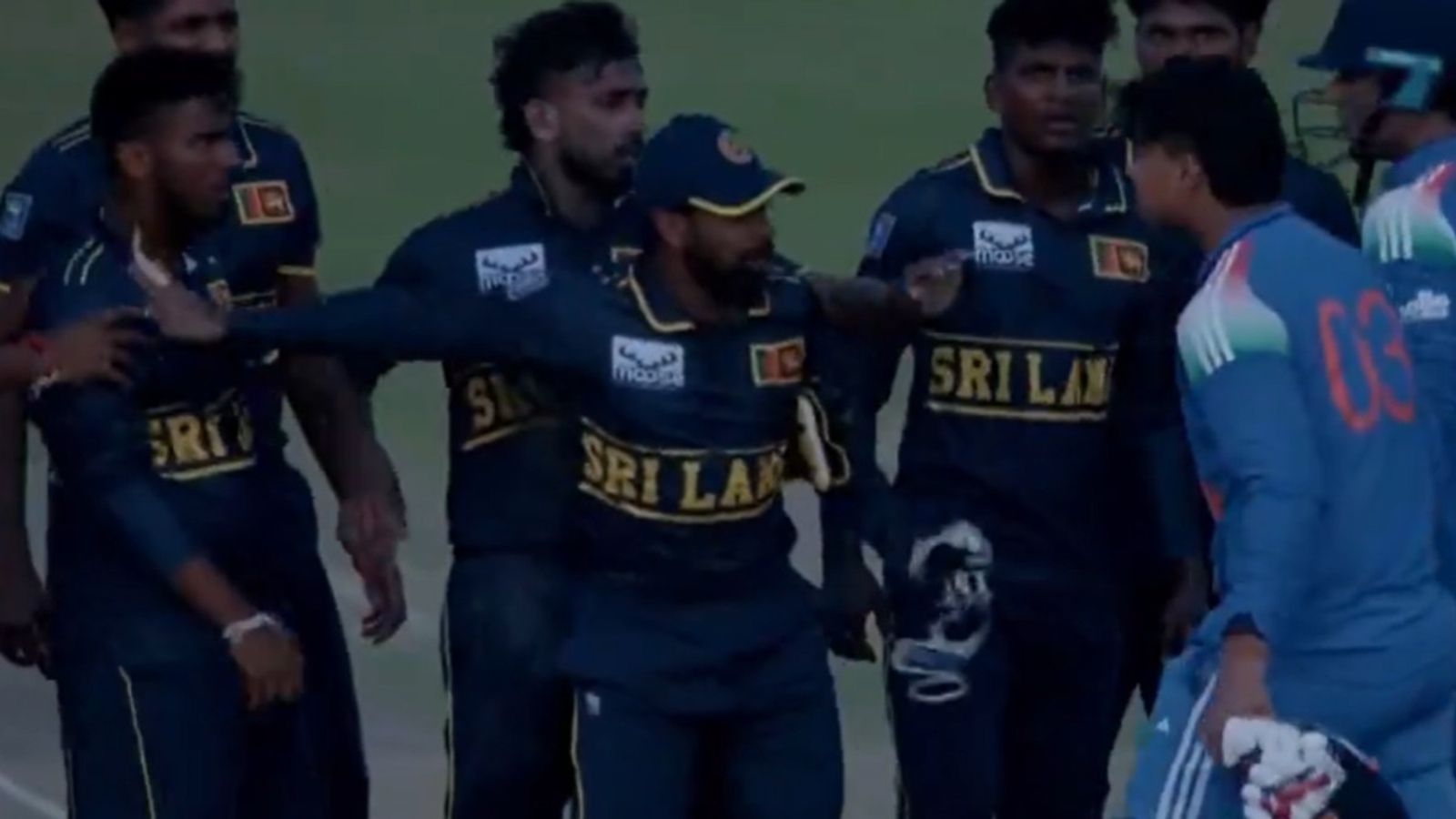 WATCH: Vaibhav Sooryavanshi involved in heated altercation after India A's Super Over loss vs Sri Lanka A Vaibhav Sooryavanshi in this frame. (screengrab)