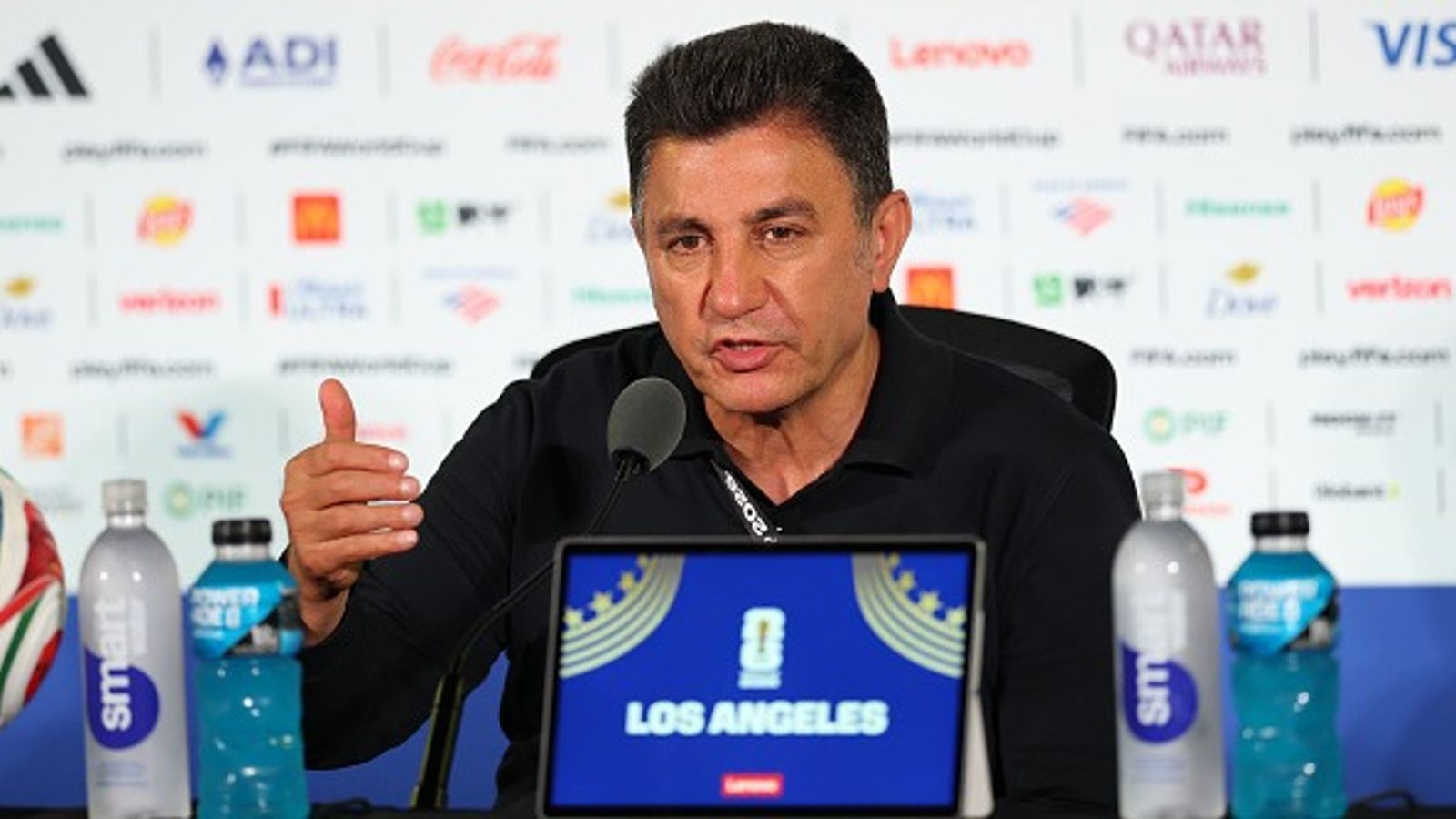 Iran coach reveals team forced to leave US immediately after 2-2 draw vs New Zealand in FIFA World Cup 2026 opener Amir Ghalenoei, Head Coach of IR Iran, speaks to the media during the post match press conference the FIFA World Cup 2026 Group G against New Zealand at Los Angeles Stadium on June 15, 2026 in Los Angeles, California.