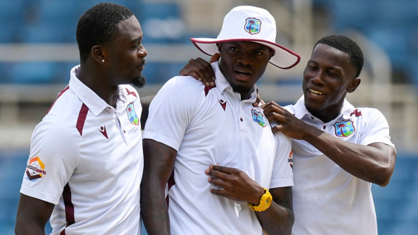 4 players including Joseph pacers earn recall as West Indies announces squad for Test series vs Sri Lanka (L/R) Jayden Seales, Alzarri Joseph and Shamar Joseph of West Indies celebrate bowling out Australia during the third day of the third Test at Sabina Park in Kingston, Jamaica, on July 14, 2025.