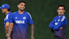 India's head coach Gautam Gambhir (R) and veteran batter Suryakumar Yadav in this frame. (Getty) India's head coach Gautam Gambhir (R) and veteran batter Suryakumar Yadav in this frame. (Getty)