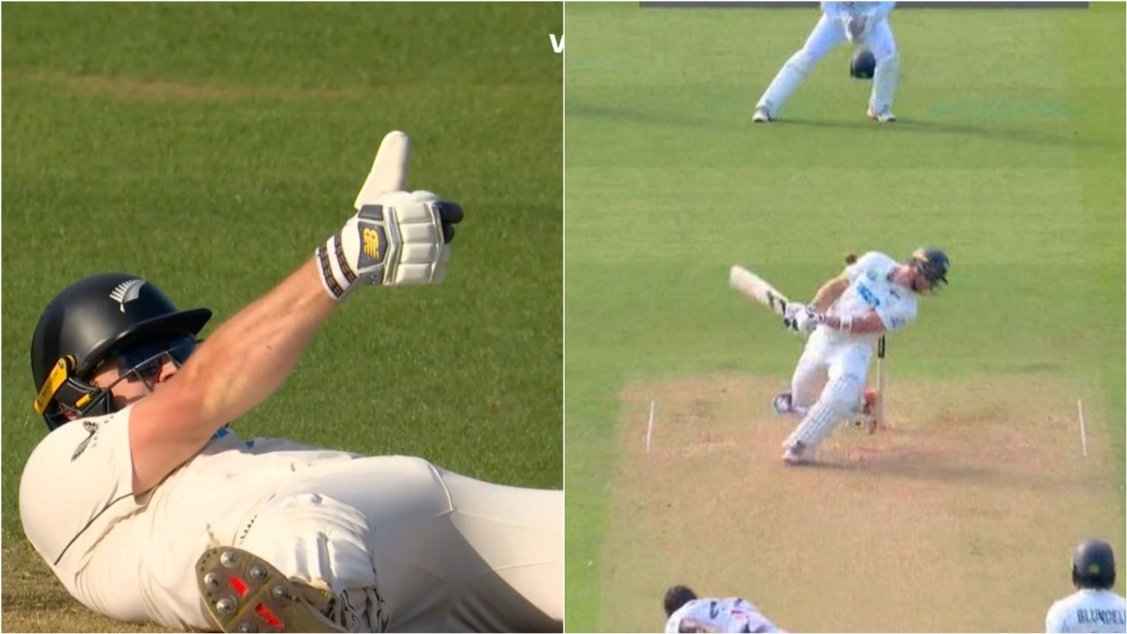 'Shades on, looking cool' - Glenn Phillips gives Jofra Archer a thumbs-up after falling flat, evading a bouncer; watch video New Zealand's Glenn Phillips shows thumbs up after surviving a bouncer from England's Jofra Archer in 2nd Test of the series at Kennington Oval, London, on June 17.