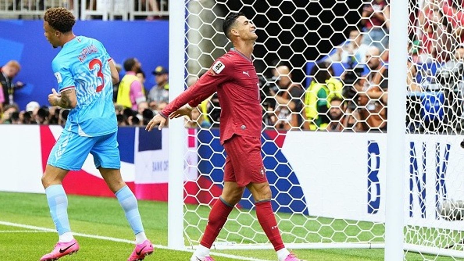 Cristiano Ronaldo finally reacts to Portugal's jolty draw in FIFA World Cup 2026 clash against DR Congo Portugal captain Cristiano Ronaldo (R) reacts after failing to score in the second half of FIFA World Cup clash against Congo DR. (Getty)