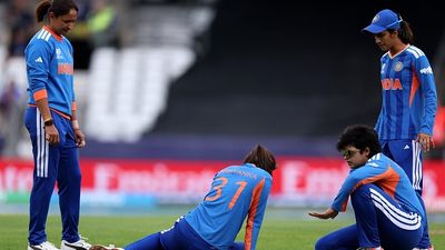 Massive blow to India Women's T20 World Cup campaign, star player likely to miss entire tournament due to injury India's Shreyanka Patil (2nd from left) goes down with an injury during their ICC Women's T20 World Cup Group A match against Netherlands. (Getty)