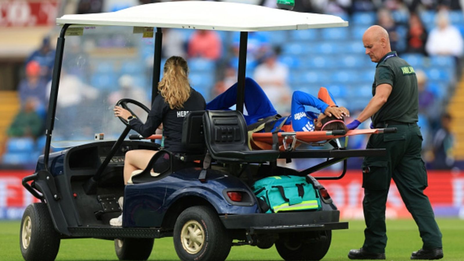 India's star player ruled out of Women's T20 World Cup 2026, RCB teammate named replacement India's Shreyanka Patil goes off injured during the ICC Women's T20 World Cup match at Headingley, Leeds.