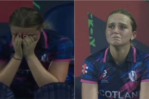 Scotland opener Darcey cries inconsolably in dugout after 62-ball 59 after losing wicket in 7-run loss to West Indies SportsTak