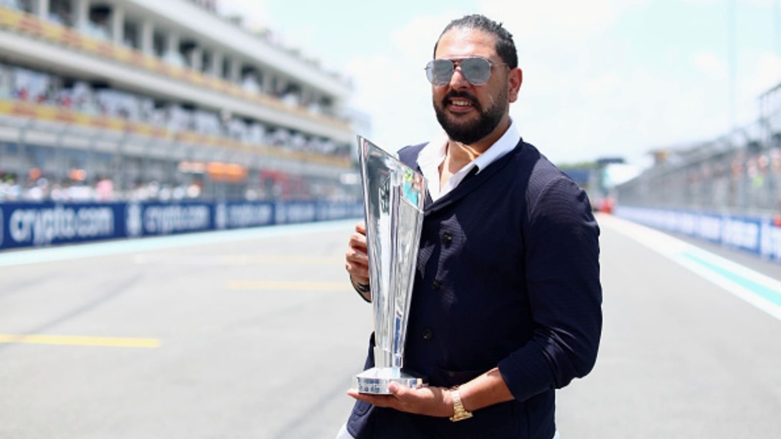 Yuvraj Singh set to take coaching role in this IPL franchise for 2027 edition Yuvraj Singh holding the Miami GP winners trophy prior to the F1 Grand Prix of Miami at Miami International Autodrome on May 05, 2024 in Miami, Florida.