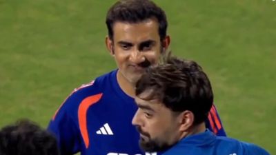 WATCH: Shreyas Iyer shares heartwarming moment with Gautam Gambhir after India's series sweep over Afghanistan Gautam Gambhir in this frame. (Screengrab)