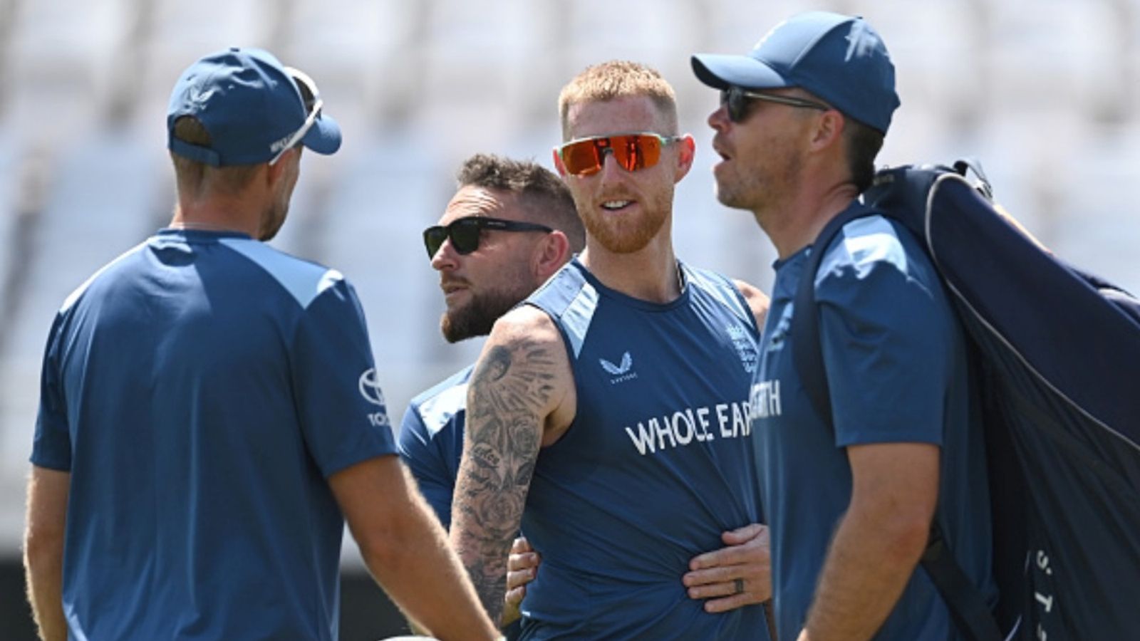 England announce playing XI for Test series decider vs New Zealand, make 4 changes after 12-point deduction Brendon McCullum (2nd L) and Ben Stokes of England hug before a training session at Trent Bridge on June 23, 2026 in Nottingham, England.
