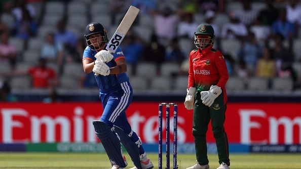 India's Shafali Verma (L) in action in this frame. (Getty)