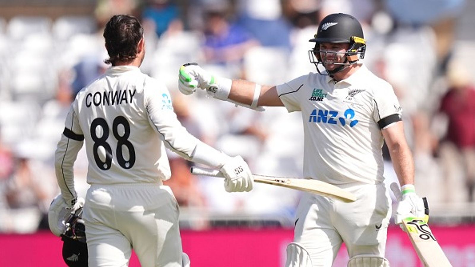 ENG vs NZ, 3rd Test: Latham-Conway's daddy hundreds power New Zealand to 361/4 on Day 1 before England's late strike New Zealand's Devon Conway (left) celebrates with Tom Latham in this frame. (Getty)