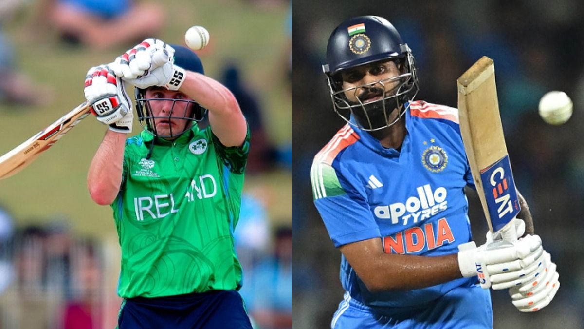 Ireland captain Lorcan Tucker (L) and India skipper Shreyas Iyer in frame. (Getty)