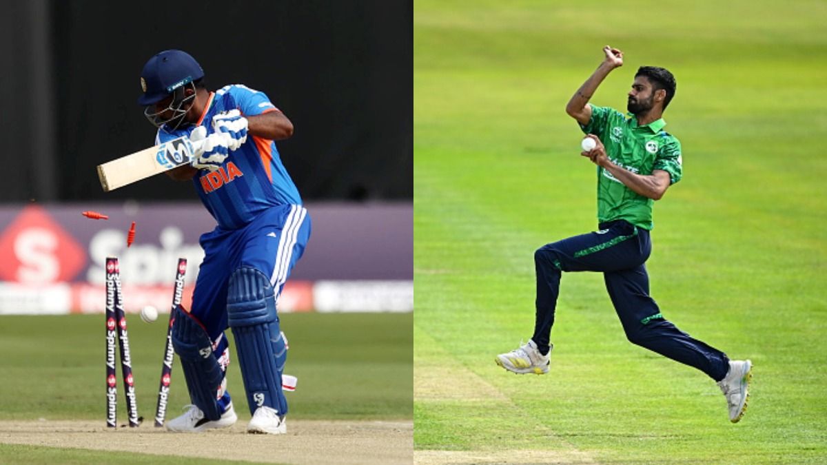 India's Sanju Samson (L) and Ireland's Jai Moondra in this frame. (Getty)
