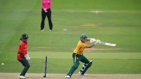 South Africa's Marizanne Kapp (R) hits the ball in this frame. (Getty) South Africa's Marizanne Kapp (R) hits the ball in this frame. (Getty)