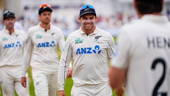 New Zealand captain Tom Latham in focus in this frame. (Getty)