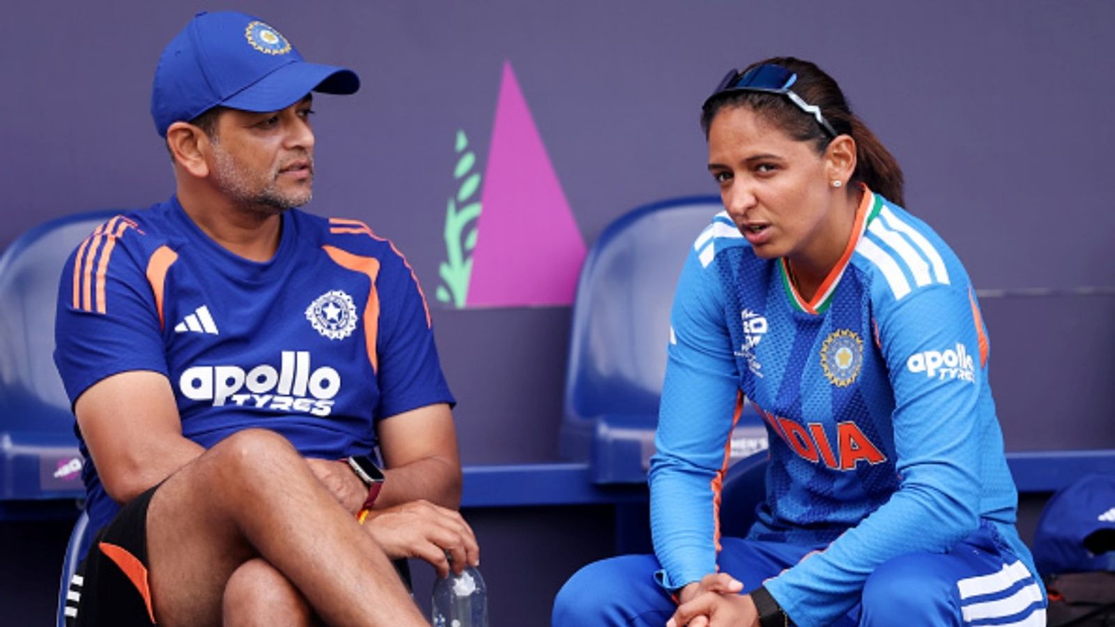 'She's stagnated now': Ex-India captain wants Harmanpreet, head coach Muzumdar sacked after T20 World Cup 2026 exit Harmanpreet Kaur and Amol Muzumdar, Head Coach of India in conversation after the ICC Women's T20 World Cup defeat against Australia at Lord's Cricket Ground on June 28, 2026 in London, England.