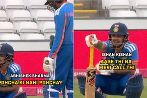 'Kya kar raha hai yaar?': Abhishek Sharma, Ishan Kishan's stump mic chat goes viral after run out dismissal SportsTak