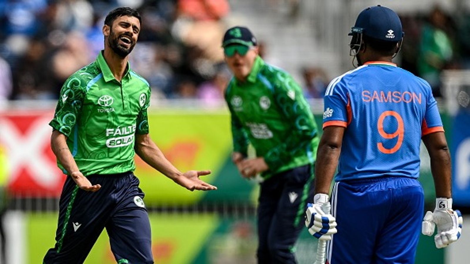 Ireland's Jai Moondra snapped up in this league's draft after sizzling show against India Ireland's star pacer Jai Moondra (L) celebrates after dismissing India's Sanju Samson in this frame. (Getty)