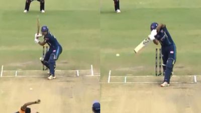 Like Father, Like Son: Samit Dravid’s text-book knock in Maharaja Trophy evokes memories of Rahul’s 90s playbook Like Father, Like Son: Samit Dravid’s text-book knock in Maharaja Trophy evokes memories of Rahul’s 90s playbook. (Screenshot)