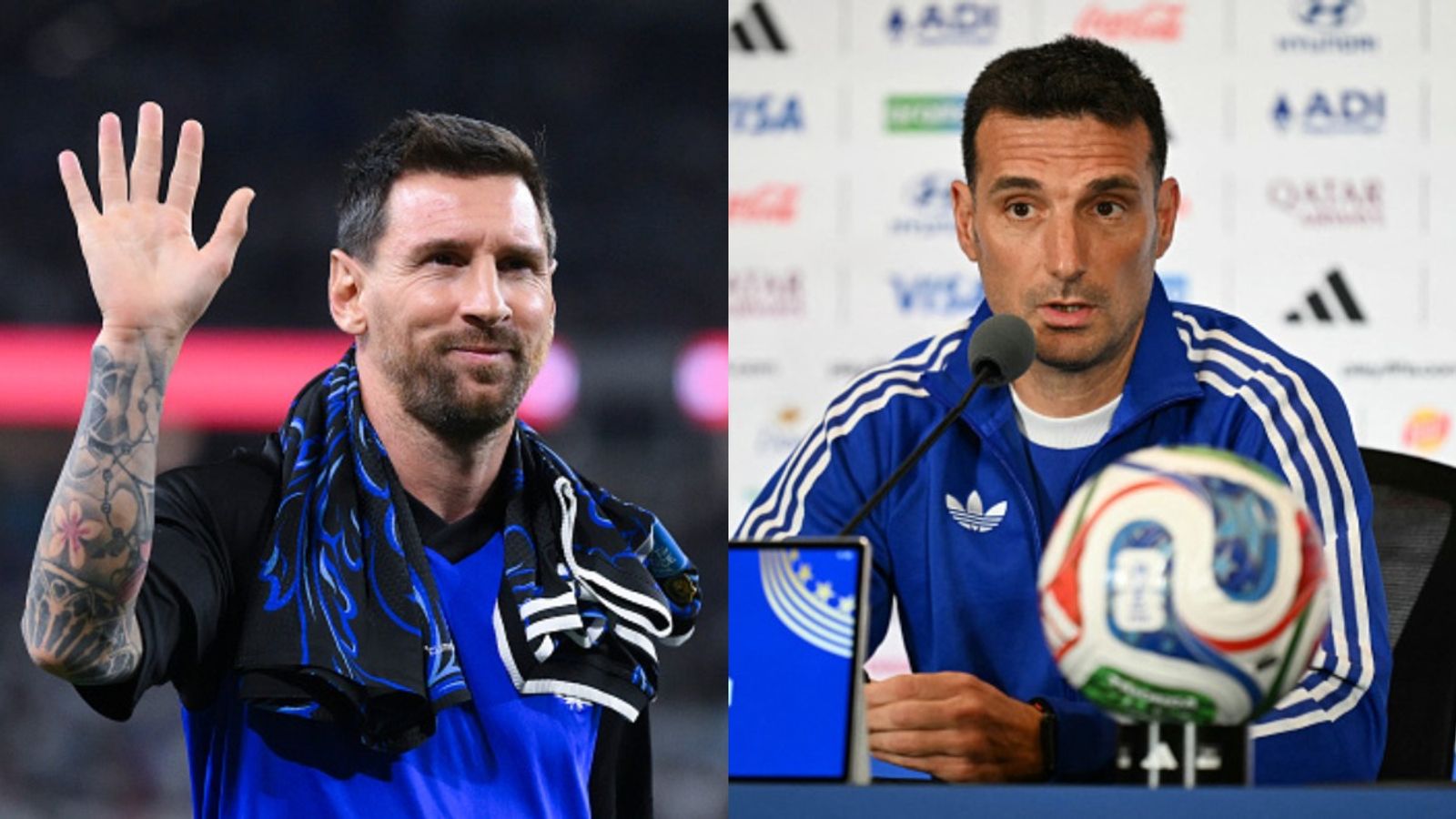 Is Argentina too reliant on Lionel Messi for goals? Scaloni finally settles the debate Lionel Messi and Lionel Scaloni in the frame (Getty)
