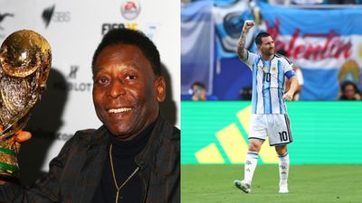 Lionel Messi breaks Pelé's long-standing FIFA World Cup record as Argentina beat Cape Verde Pelé and Lionel Messi in this frame. (Getty)