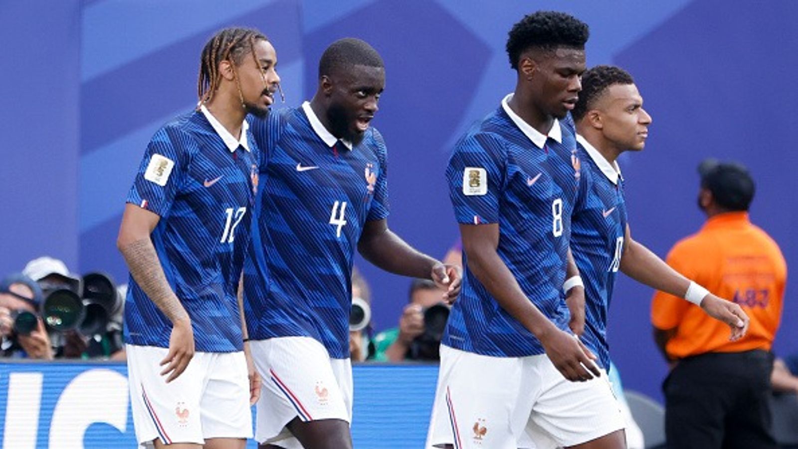 Big blow to France, superstar midfielder ruled out of FIFA World Cup clash vs Paraguay L-R: France's Bradley Barcola celebrates his goal with teammates Dayot Upamecano, Aurelien Tchouameni and Kylian Mbappe in this frame. (Getty)