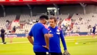 WATCH: Gambhir spotted having animated chat with Samson before dropping latter in IND vs ENG 2nd T20I India's head coach Gautam Gambhir (R) and veteran batter Sanju Samson in frame. (Screenshot)