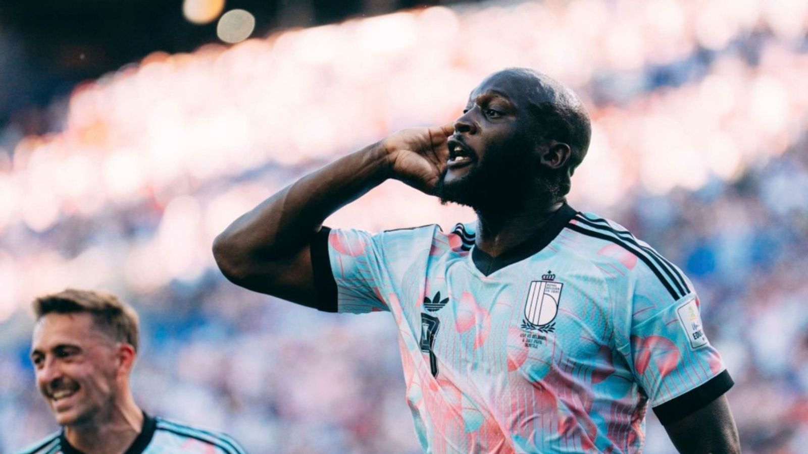 WATCH: Belgium take cheeky dig at Balogun controversy after USMNT rout Romelu Lukaku in this frame. (X)