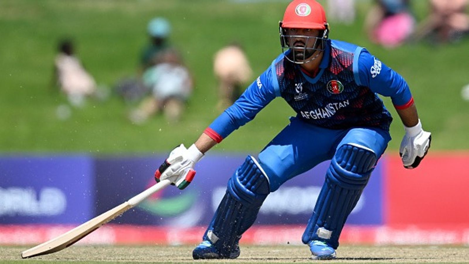 Afghanistan legend's son cracks 28-ball century, tonks 16 sixes-4 fours in lightning knock before getting retired out Afghanistan's Hassan Eisakhil in this frame. (Getty)