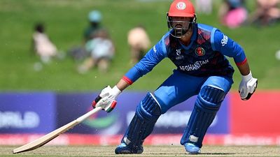Afghanistan legend's son cracks 28-ball century, tonks 16 sixes-4 fours in lightning knock before getting retired out Afghanistan's Hassan Eisakhil in this frame. (Getty)