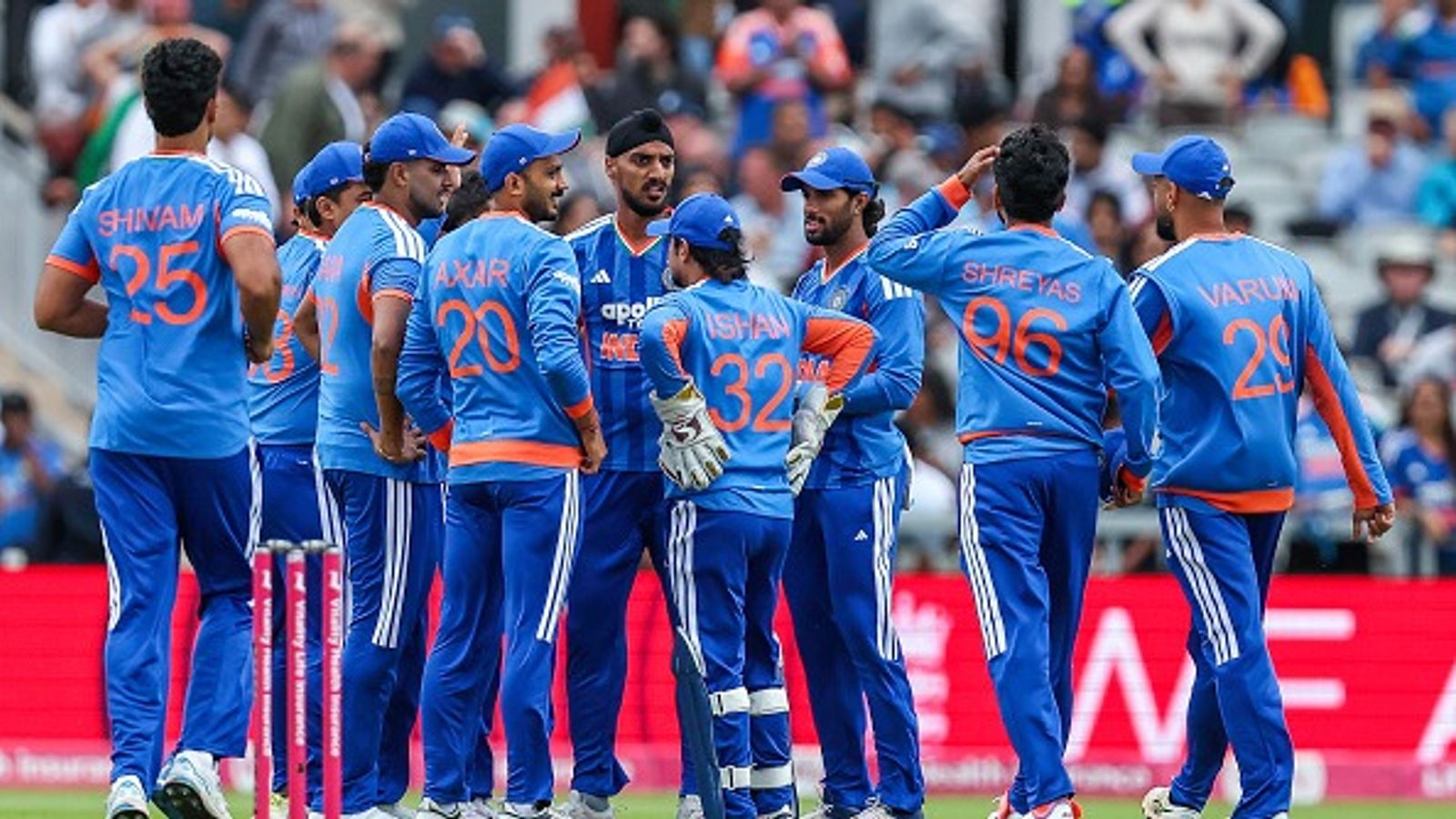 IND vs ENG 3rd T20I start delayed due to bizarre reason as Team India fails to reach stadium in time Team India players in this frame. (Getty)