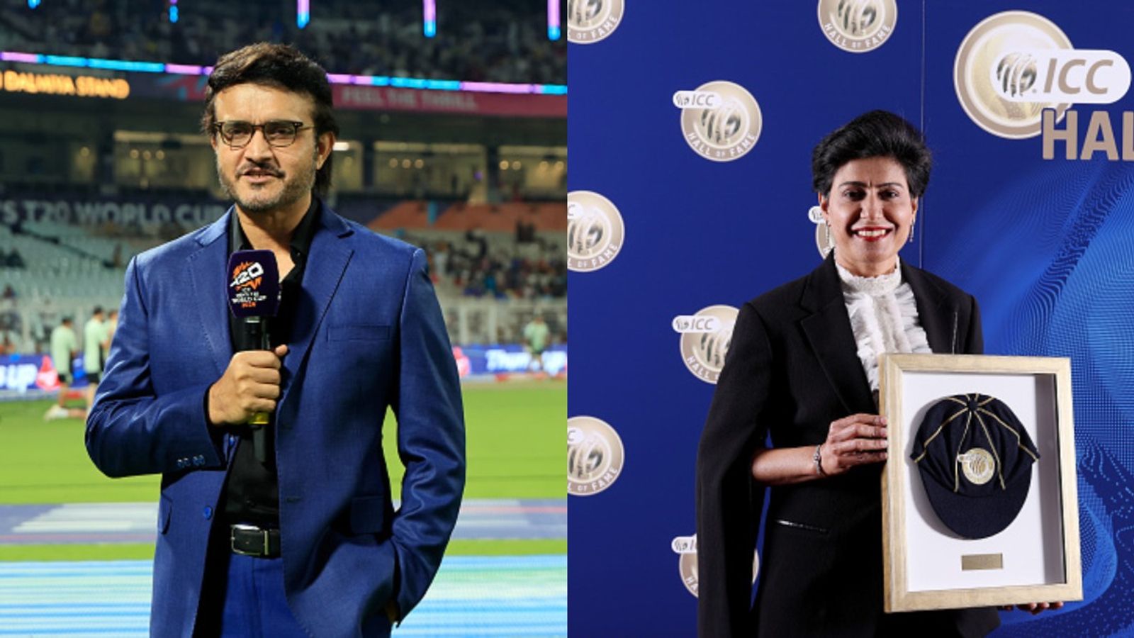 Sourav Ganguly, Anjum Chopra inducted into ICC Hall of Fame Sourav Ganguly and Anjum Chopra in this frame. (Getty)