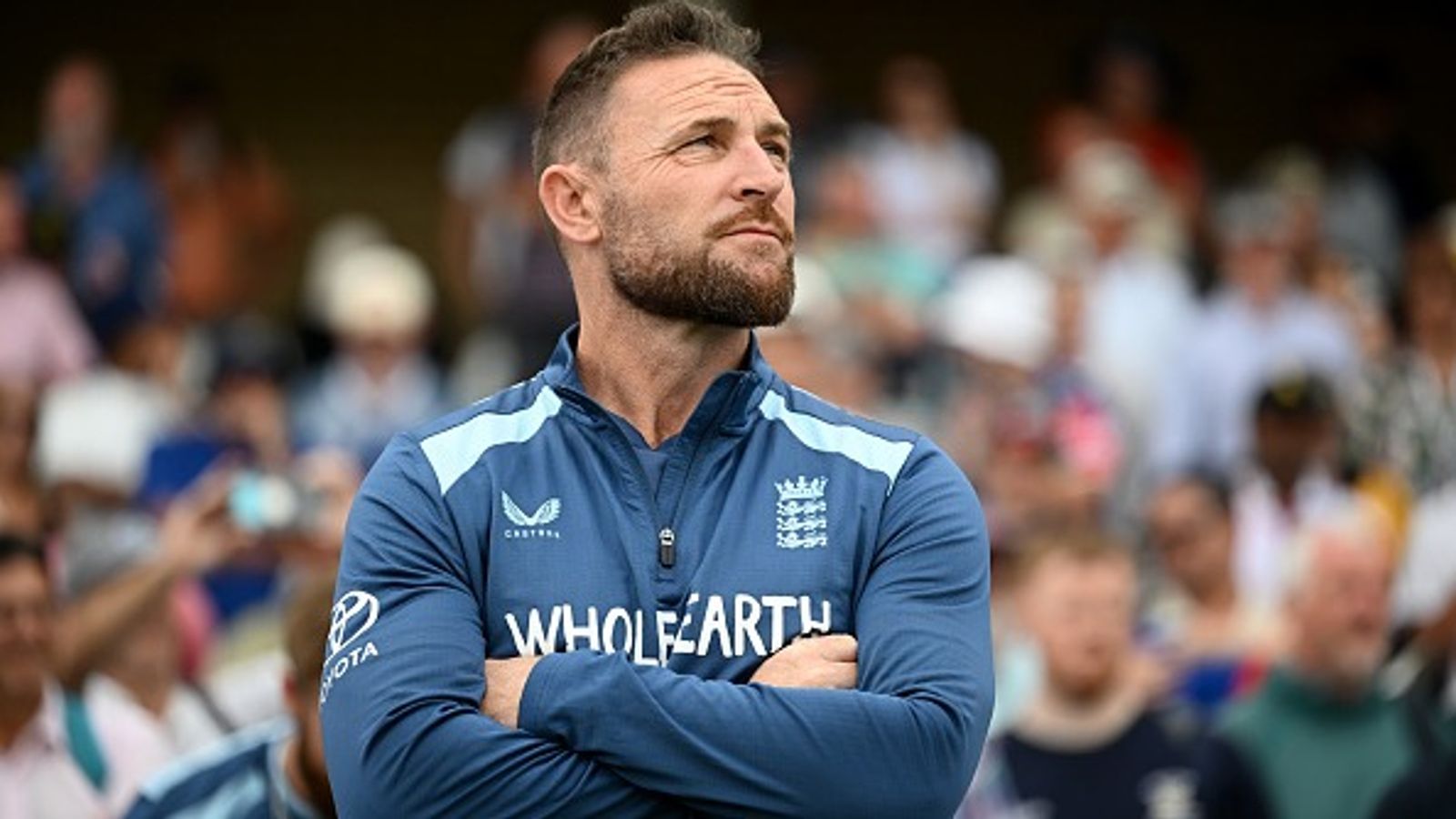 Outgoing Brendon McCullum strongly recommends 27-yr-old star to become England's Test captain England's white-ball head coach Brendon McCullum in this frame. (Getty)