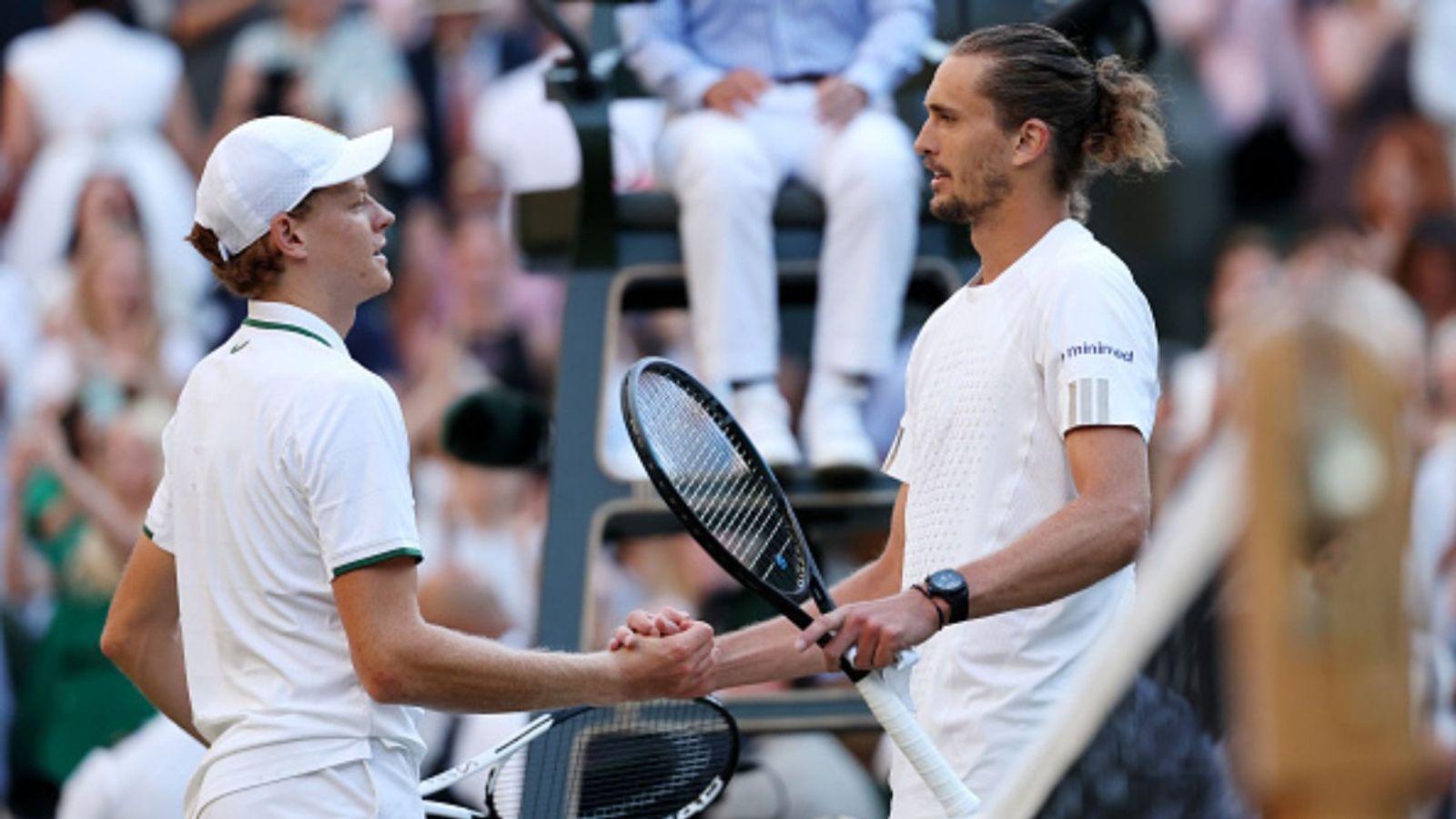 Watch: Zverev's witty jab steals spotlight after Sinner's Wimbledon triumph Jannik Sinner and Alexander Zverev in the frame (Image via Getty)