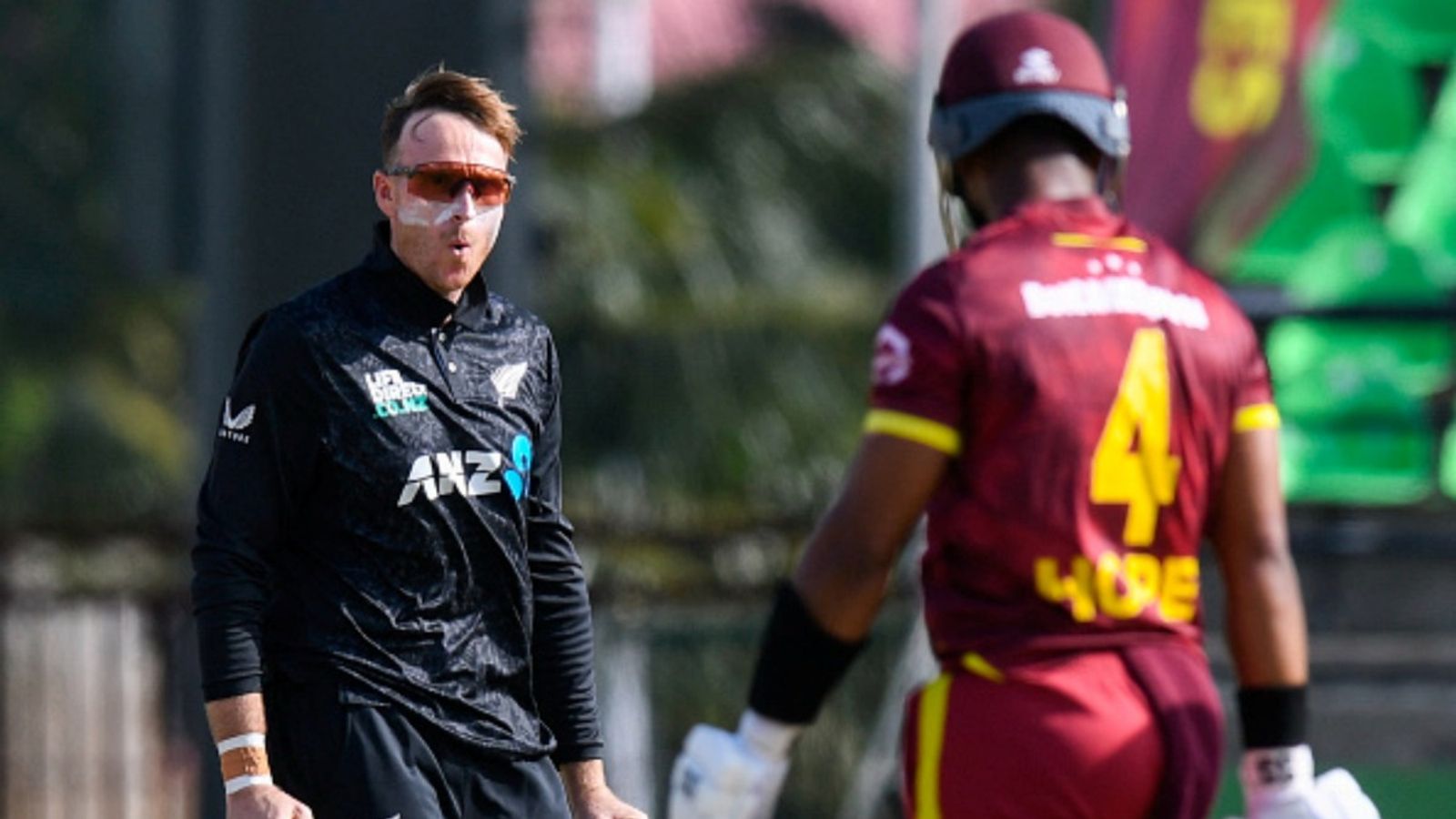 Lennox breaks Vettori's 22-yr-old record with 5 for 19 as New Zealand bowl out West Indies for 138, win by 5 wickets Jayden Lennox (L) of New Zealand celebrates the dismissal of Shai Hope (R) of West Indies during the second ODI at Guyana National Stadium in Providence, Guyana on July 13, 2026.