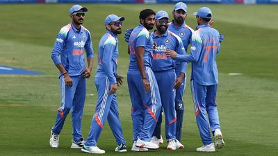 IND vs ENG: Jasprit Bumrah becomes 1st Indian to complete this historic treble in international cricket India's Jasprit Bumrah (C) celebrates with his teammates after taking the wicket of England's Harry Brook in this frame. (Getty)