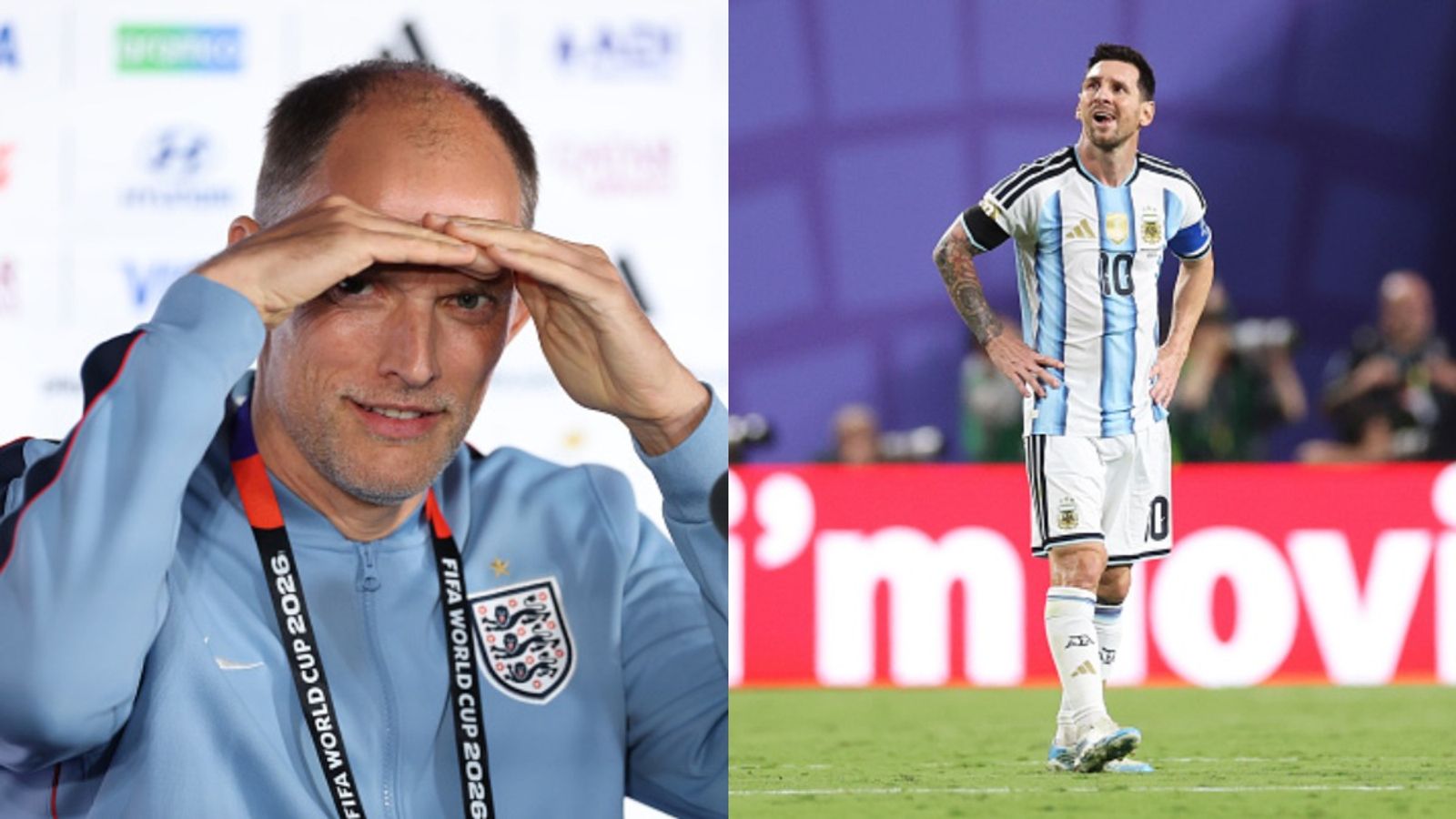 'So we will...': Thomas Tuchel shares England's strategy to contain Lionel Messi in FIFA World Cup 2026 semi-final Thomas Tuchel and Lionel Messi in this frame. (Getty)