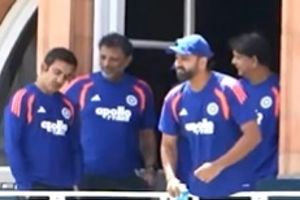 Watch: Gambhir-Rohit's lighthearted moment at Lord's balcony goes viral amidst retirement chatter SportsTak