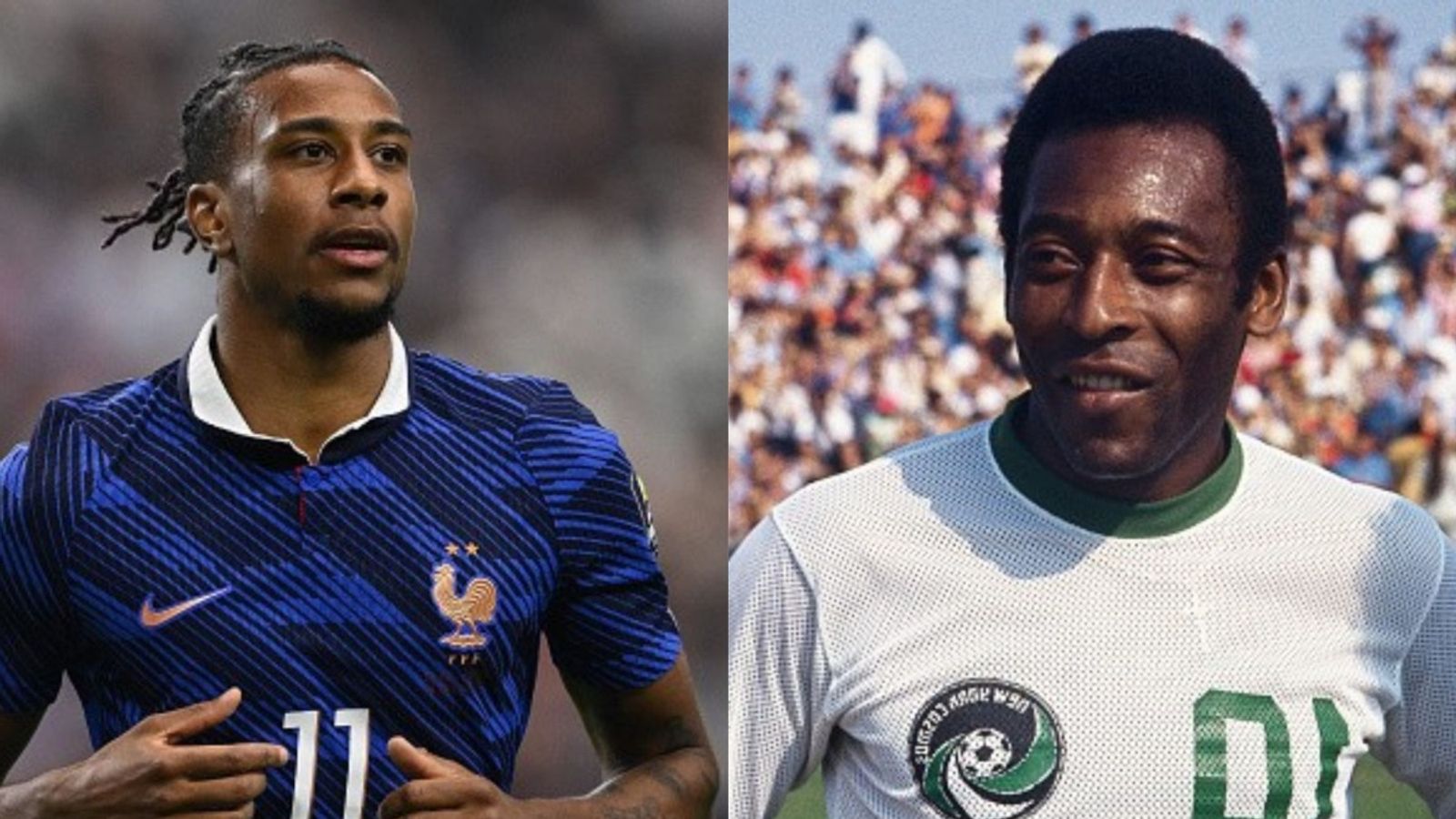 Michael Olise shatters Pele's World Cup assists record during France vs England third-place game Michael Olise, Pele in the frame (Images via Getty)