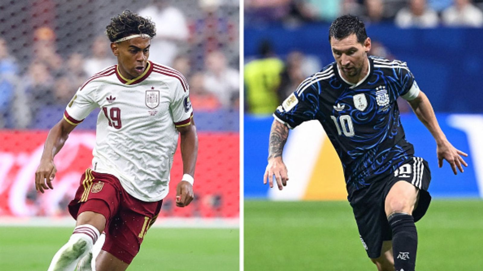 Spain vs Argentina FIFA World Cup Final Live Streaming: when and where to watch Live on TV & online in India Lamine Yamal andc Lionel Messi in this frame. (Getty)