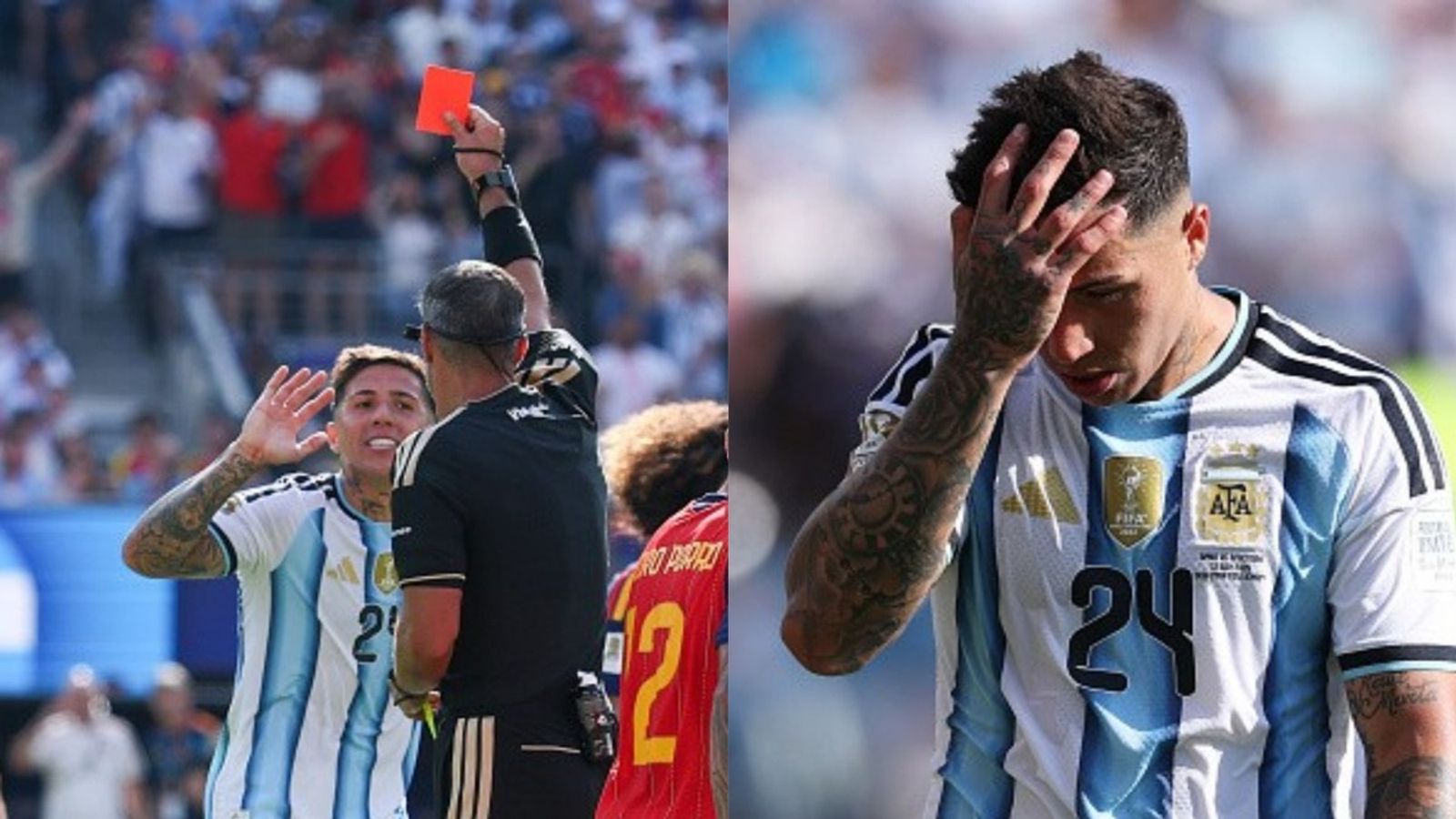 Enzo Fernandez apologises to Argentina fans after World Cup final heartbreak to Spain Enzo Fernandez in the frame (Images via Getty)