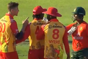 Zimbabwe pacer furious as Bangladesh opener's wild celebration leads to heated exchange in tense finish to series decider; watch video SportsTak