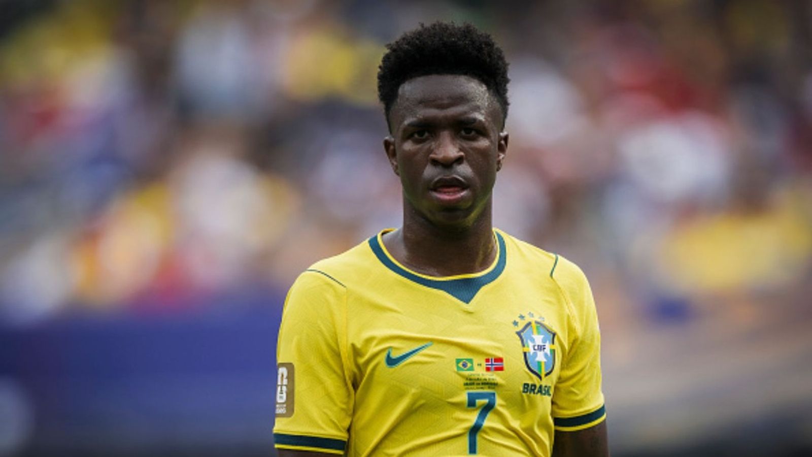 Watch: Vinicius Junior's new look after Real Madrid star underwent Chin Harmonisation procedure Vinicius Jr in the frame (Image via Getty)