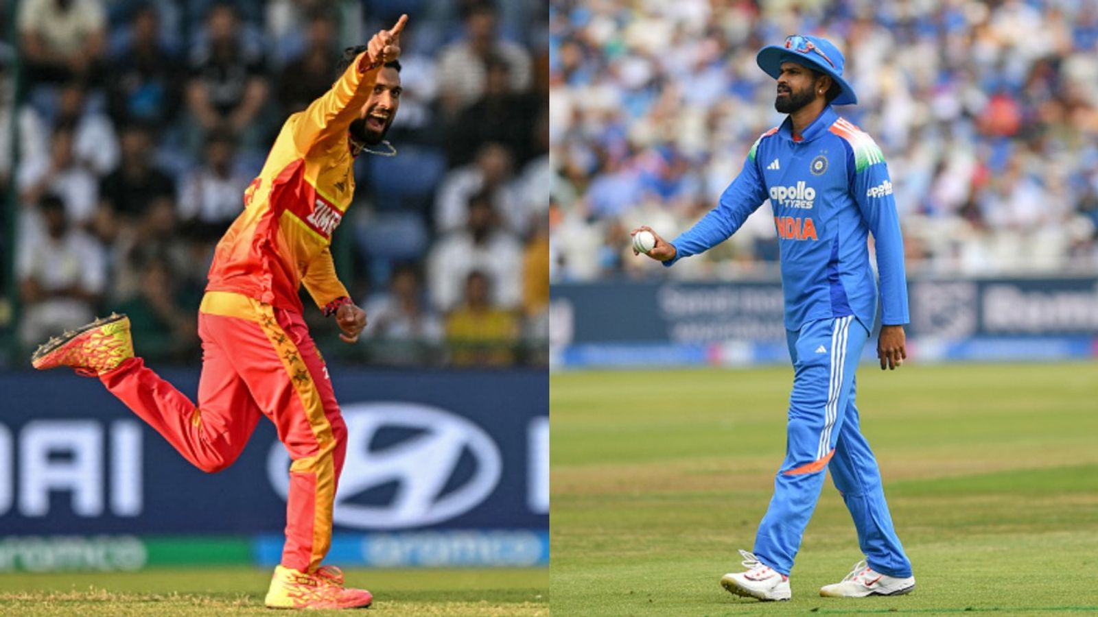 IND vs ZIM: India put Zimbabwe to bat, Rinku returns as 24-yr-old makes debut; Know playing XIs here Zimbabwe captain Sikandar Raza (L) and India skipper Shreya Iyer in this frame. (Getty)